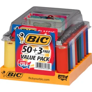 CLASSIC LIGHTERS “BIC” VALUE PACK – 50ct+3ct Case/53