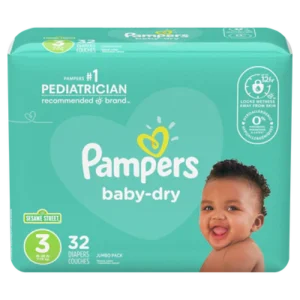 Pampers Baby Dry Diapers Size 3 – 32ct/4pk