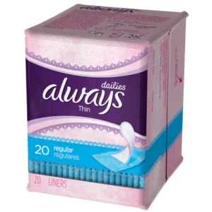 Always Daily Liners Thin UNSCENTED USA – 20ct/24pk Case/24