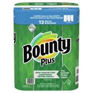 Bounty Plus Single Paper Towels SAS 2-ply – 91ct/12pk