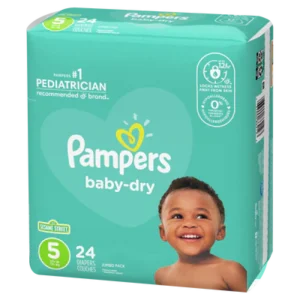 Pampers Baby Dry Diapers Size 5 – 24ct/4pk