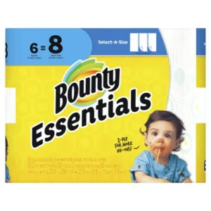 Bounty Essentials SAS Paper Towels White 6 Big Rolls=8reg – 83ct/1pk Case/1