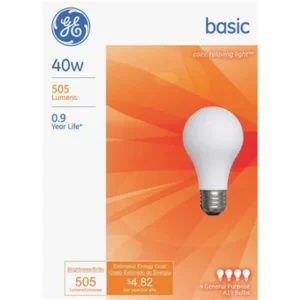 GE Light Bulbs Basic – 40 W /4x12pk Case/12