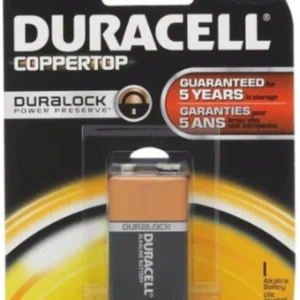 DURACELL Batteries 9V-1 Coppertop USA – 12pk Case/12