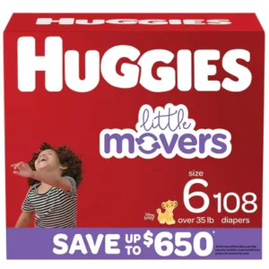 Huggies Little Movers Diapers Size 6 – 108ct/1pk