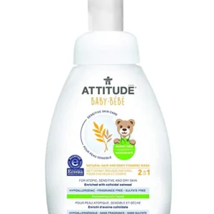 Attitude Sensitive Skin BABY 2in1 Hair and Body Foaming Wash – 8.4oz/6pk Case/6