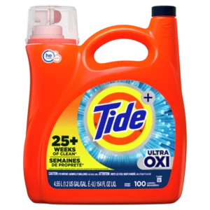 Tide Ultra Oxi Liquid Laundry Detergent 100 loads – 154oz/4pk