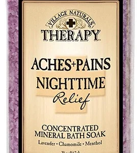 Village Naturals Therapy Aches & Pains Night Time Relief Mineral Bath Soak – 20oz/4pk Case/4