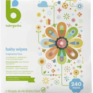 Babyganics Baby Wipes Fragrance Free – 240ct/4pk