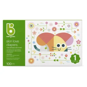 Babyganics Skin Love Diapers Size 1 Box – 100ct/1pk