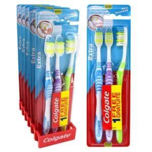 Colgate Extra Clean 3-Pack Adult Full Head Medium – 24pk Case/24