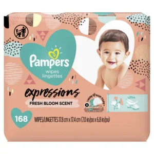 Pampers Baby Wipes Expressions Fresh Bloom Scent 3X Pop-Top Packs – 168ct/4pk Case/4